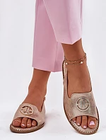 Dámské Sandály Na Plném Podpatku S Ozdobou S.Barski KV51-002 Růžové Zlato
