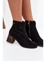 Kožené semišové dámské na podpatku  Černé model 21714671 - Maciejka