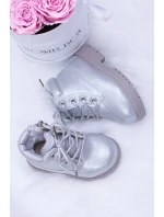 práškové stříbrné teplé Dětské boty traper Dexter práškové stříbrné teplé Dětské boty traper Dexter