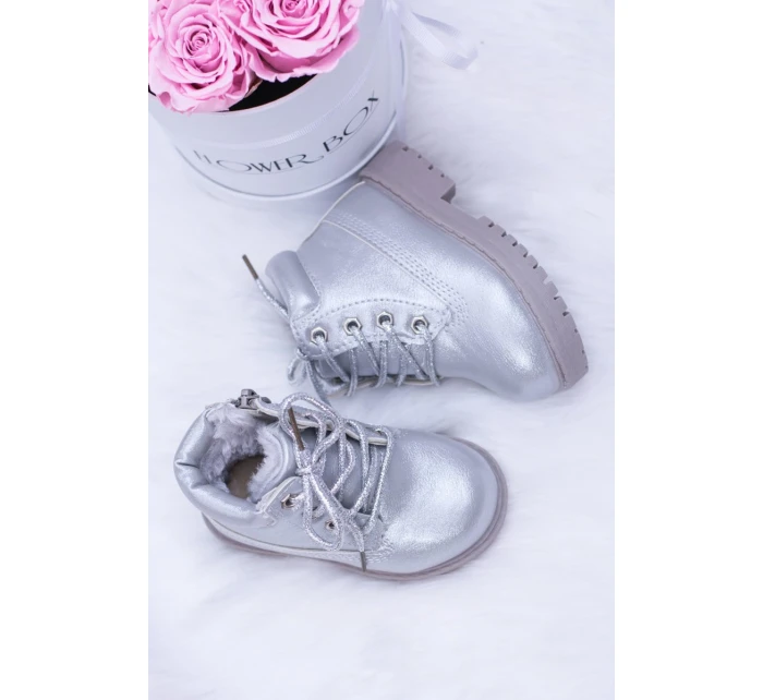 práškové stříbrné teplé Dětské boty traper Dexter práškové stříbrné teplé Dětské boty traper Dexter