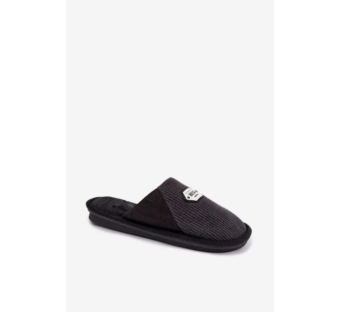 Pánské nazouváky s nášivkou Presine – černé