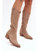 Dámské kovbojky model 21837054 – khaki - Kesi