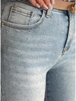 Dámské džínové úzké kalhoty s ozdobou GLAMSKIN modré FashionStreet UY2442 Dámské džínové úzké kalhoty s ozdobou GLAMSKIN modré FashionStreet UY2442