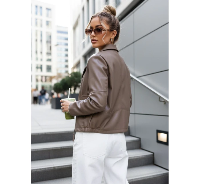 damska skórzana taupe model 22025159 - FashionStreet
