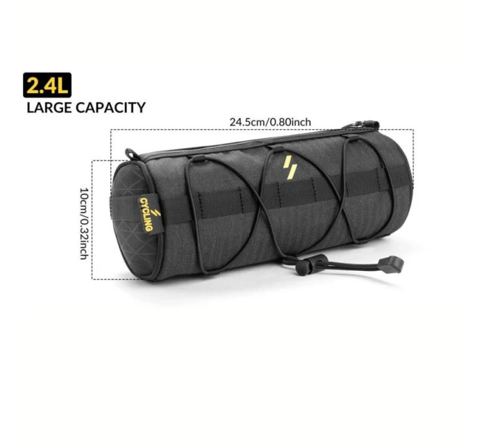 Brašna na kolo na řídítka Rockbros, černá trubka