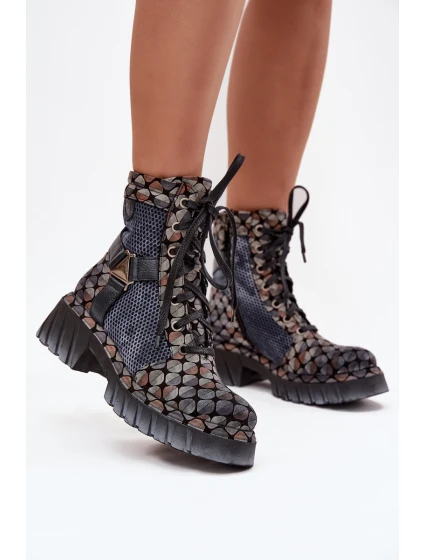 Kožené workery dámské model 21714228 Multikolor - Maciejka