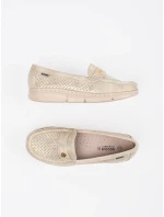 Luxusní zlaté dámské  mokasíny bez podpatku