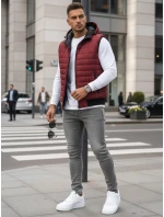 Vínová pánská vesta FashionStreet TX4238 Vínová pánská vesta FashionStreet TX4238