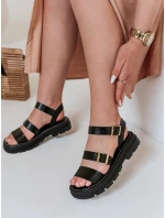 Dámské sandály s přezkami black model 21988380 - Dstreet Dámské sandály s přezkami black model 21988380 - Dstreet