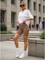 Dámské sportovní cyklistické kraťasy v barvě kamelové, FashionStreet SY0558 Dámské sportovní cyklistické kraťasy v barvě kamelové, FashionStreet SY0558