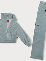 Ležérní souprava s kalhotami cargo mint (AMG-338A)