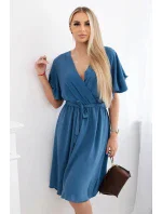 Šaty s vrstveným výstřihem džínovina Šaty s vrstveným výstřihem džínovina