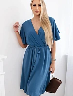 Šaty s vrstveným výstřihem džínovina