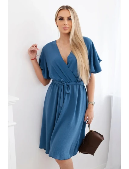 Šaty s vrstveným výstřihem džínovina Šaty s vrstveným výstřihem džínovina