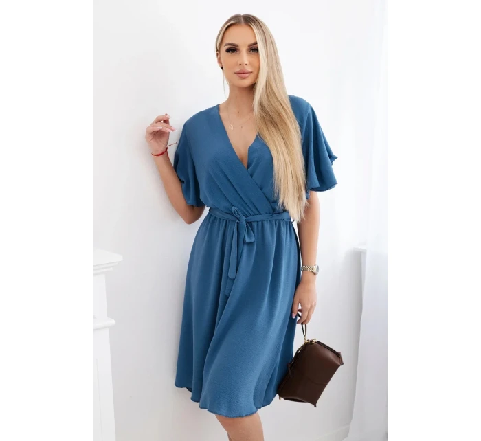 Šaty s vrstveným výstřihem džínovina Šaty s vrstveným výstřihem džínovina