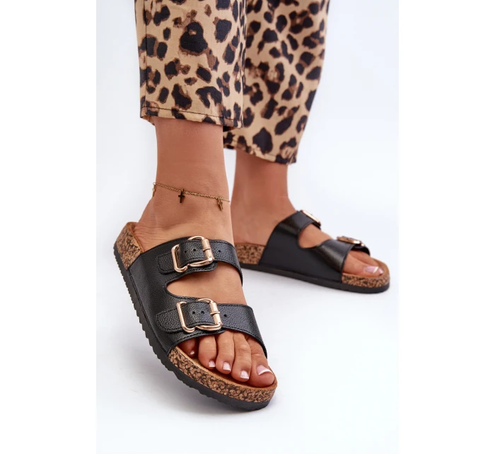 Dámské žabky s přezkami černé Fronila Dámské žabky s přezkami černé Fronila