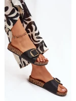 Dámské sandály na korkové platformě s přezkou černé Vianara Dámské sandály na korkové platformě s přezkou černé Vianara