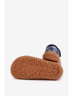 Dětské pantofle na suchý zip Barefoot míčky Froddo Cannvas G1700439-5 Modré