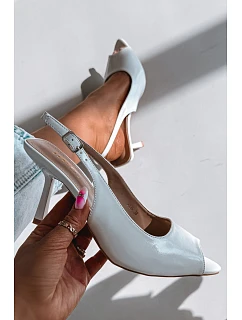 Dámské sandály na podpatku bílé model 22091973 - Boto