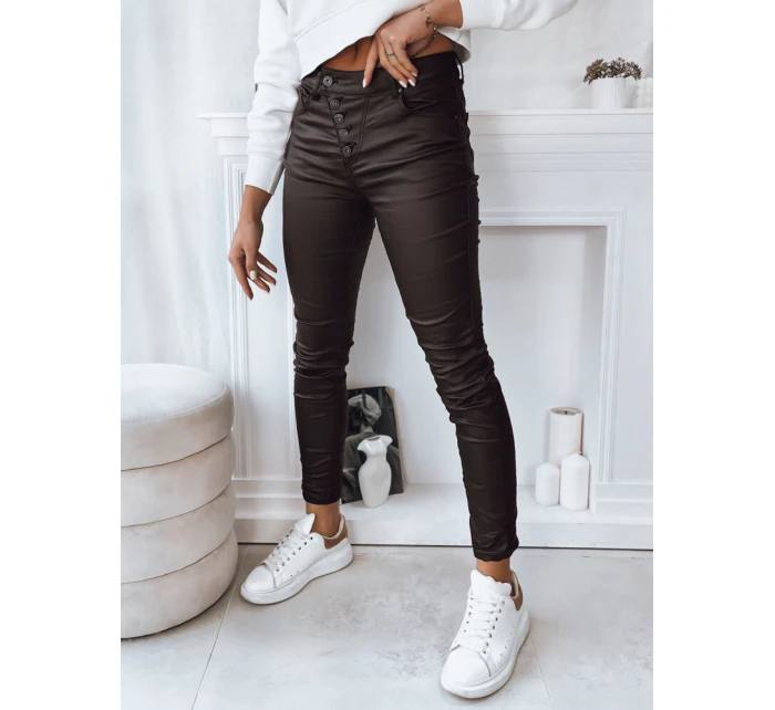 Dámské voskované kalhoty tmavě hnědé Dstreet model 21971937 - FashionStreet