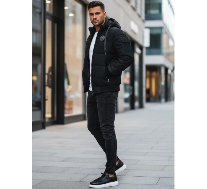 Pánská prošívaná bunda černá FashionStreet TX4638z Pánská prošívaná bunda černá FashionStreet TX4638z