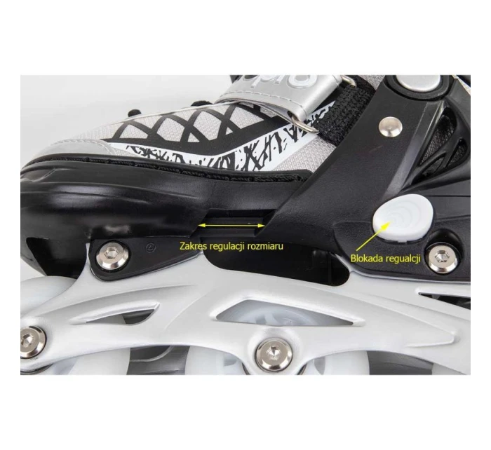 INLINE BRUSLE-KOLEČKOVÉ BRUSLE 4V1 ENERO PRO LED 30-33 ŠEDÁ