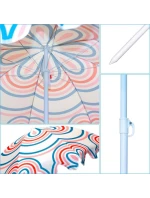 PLÁŽOVÝ A ZAHRADNÍ SLUNEČNÍK 160 CM PRUHOVANÝ MODRÝ A RŮŽOVÝ PLÁŽOVÝ A ZAHRADNÍ SLUNEČNÍK 160 CM PRUHOVANÝ MODRÝ A RŮŽOVÝ