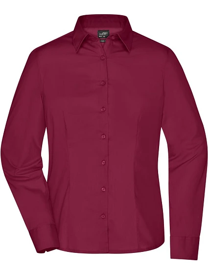 Daiber JN 641 Popelínová business halenka s dlouhým rukávem 02.0641 wine