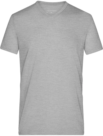Daiber JN 974 Pánské melírované tričko s výstřihem do V 02.0974 grey heather