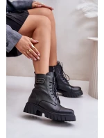 Zazoo 60486 Kožené Boty Pracovníky Zateplené Černé Zazoo 60486 Kožené Boty Pracovníky Zateplené Černé