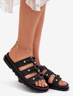 Dámské Pantofle S Pásky Černé model 21697288 - Boto