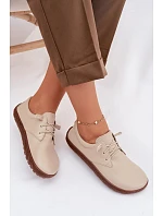 Kožené dámské polobotky Barefoot Zazoo 10189 Béžové Kožené dámské polobotky Barefoot Zazoo 10189 Béžové