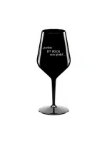 PROTOŽE BÝT BIOLOG NENÍ PRDEL - černá nerozbitná sklenice na víno 470 ml