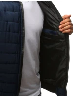 Pánská prošívaná bunda bomber tmavě modrá TX2205 Pánská prošívaná bunda bomber tmavě modrá TX2205