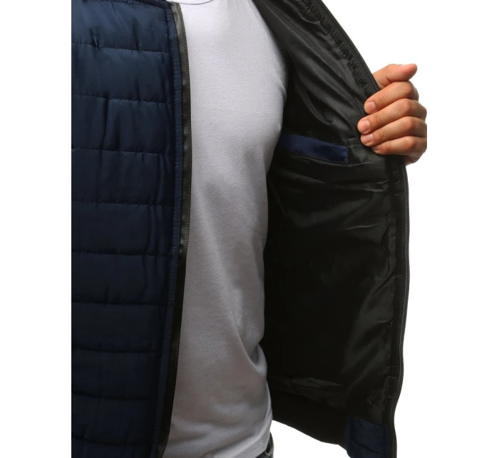 Pánská prošívaná bunda bomber tmavě modrá TX2205 Pánská prošívaná bunda bomber tmavě modrá TX2205