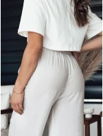 Dámské široké kalhoty NAMAYAS light beige FashionStreet UY2105 Dámské široké kalhoty NAMAYAS light beige FashionStreet UY2105