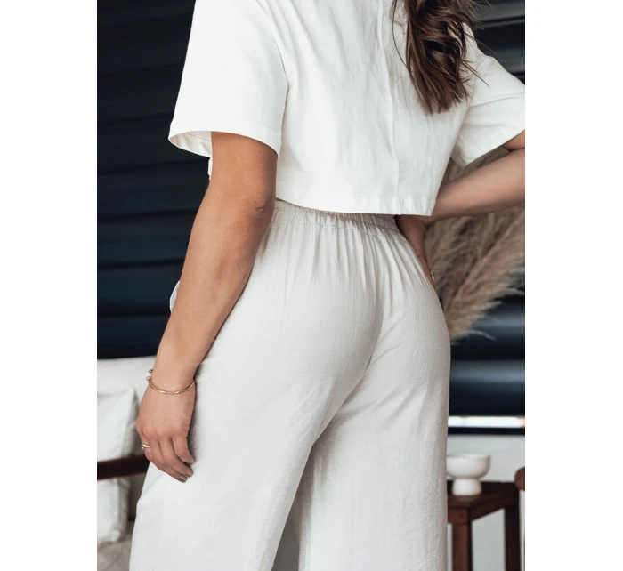 Dámské široké kalhoty NAMAYAS light beige FashionStreet UY2105 Dámské široké kalhoty NAMAYAS light beige FashionStreet UY2105