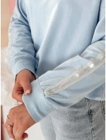 Dámská jednobarevná mikina LUMIVIA modrá FashionStreet BY1370