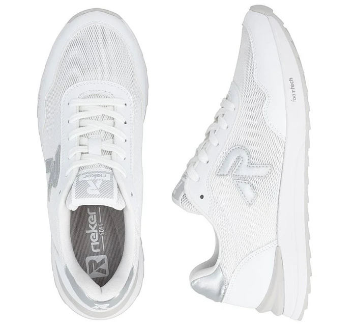 Dámská sportovní obuv síťovaná pohodlná měkká bílá Rieker W2404-82