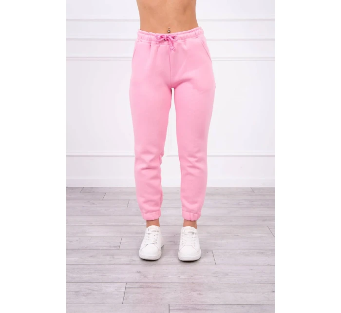 Zateplený set s mikinou s kapucí světle růžový