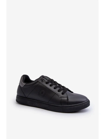 Nízké pánské tenisky z ekologické kůže Big Star model 21653618 černé - Big Star Shoes Nízké pánské tenisky z ekologické kůže Big Star model 21653618 černé - Big Star Shoes