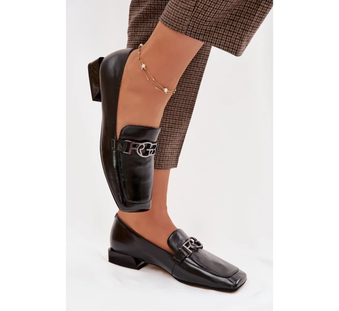 Kožené dámské mokasíny s ozdobným detailem model 22031822 Béžové - D&A