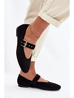 Dámské baleríny s páskem Černé model 22039934 - Boto