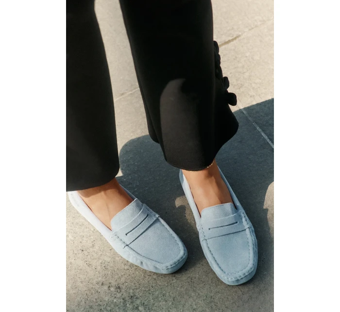 Dámské mokasíny z broušené kůže Big Star – modré Dámské mokasíny z broušené kůže Big Star – modré