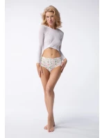 Dámské kalhotky Simple Maxi Jasmine Ecru mix vzor - Julimex