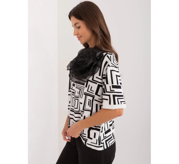 Dámská halenka LK BZ model 21822093 Ecru s černou - FPrice