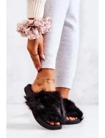 Dámské pantofle s kožíškem DZ821 Černá - Kesi Dámské pantofle s kožíškem DZ821 Černá - Kesi