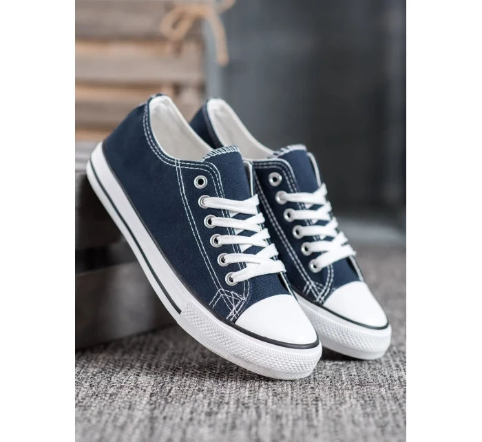 Trendy dámské modré tenisky bez podpatku Trendy dámské modré tenisky bez podpatku