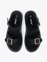 Originální  sandály černé dámské platforma