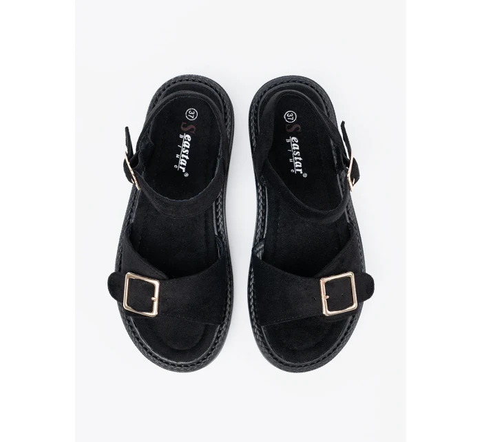 Originální  sandály černé dámské platforma